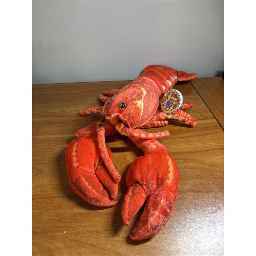 NWT Tiger Tale Toys Lucius Lobster Plush Realistic Marine Animal Stuffed Toy 20"